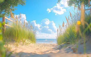 Obraz premium Beach Path to Ocean Vista