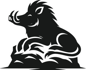 Wild boar animal silhouette vector