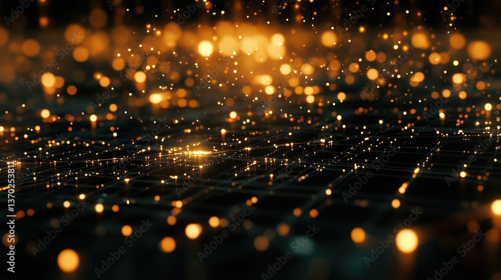 Aufkleber a cyber grid design with interconnected luminous lines forming a futuristic technology network