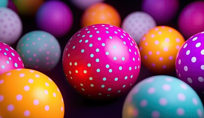 Vibrant polka dot spheres in a cluster