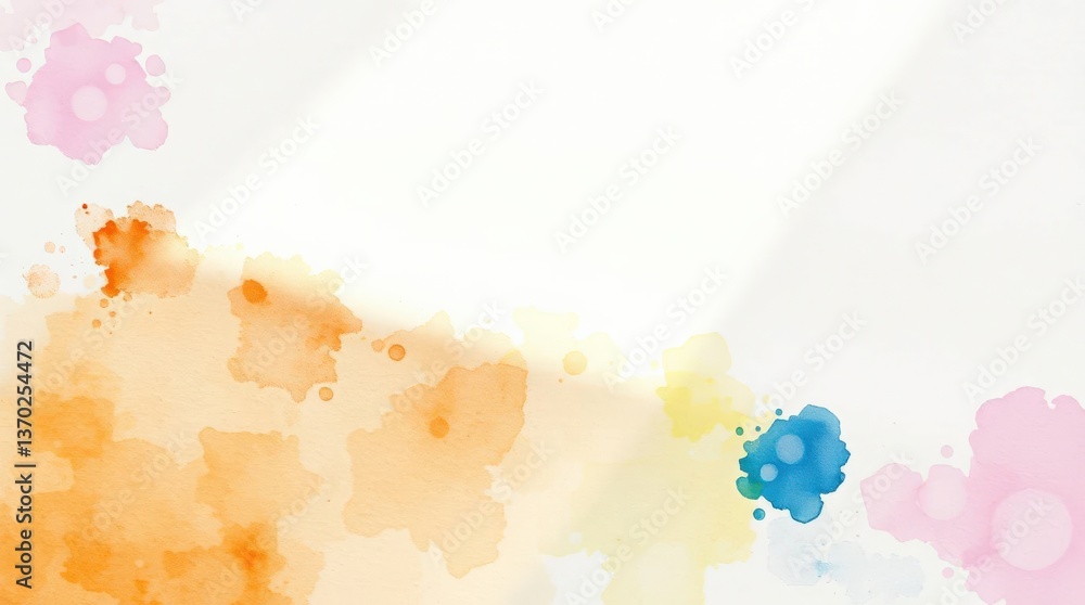Poster abstract watercolor background featuring soft pastel colors with a gradual light transition and orga
