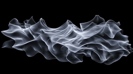 Fototapeta premium Abstract Digital Wave Pattern on Black Background Representing Fluid Motion and Energy Flow for Artistic or Design Projects