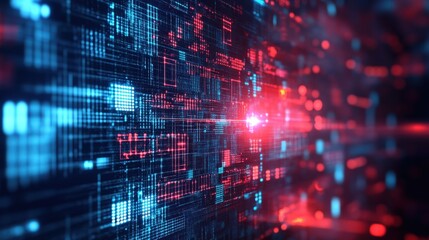 cybersecurity concept with an abstract matrix of locked data vaults, encrypted digital elements, and advanced protection layers
