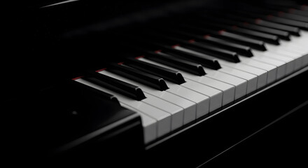 Fototapeta premium Elegant close-up shot of a glossy piano keyboard with a sophisticated feel