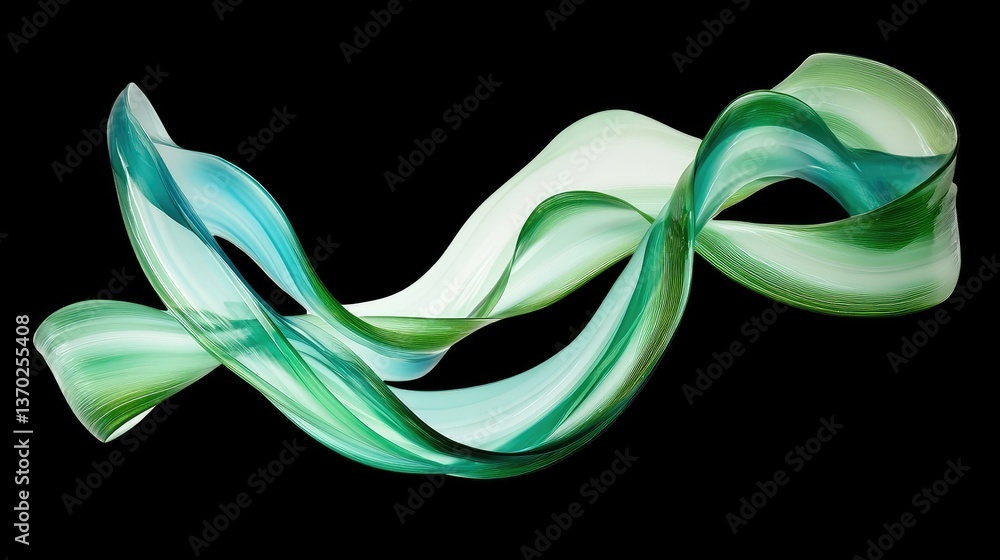 Aufkleber elegant and fluid abstract colors on black background capturing graceful movement and soft textures 