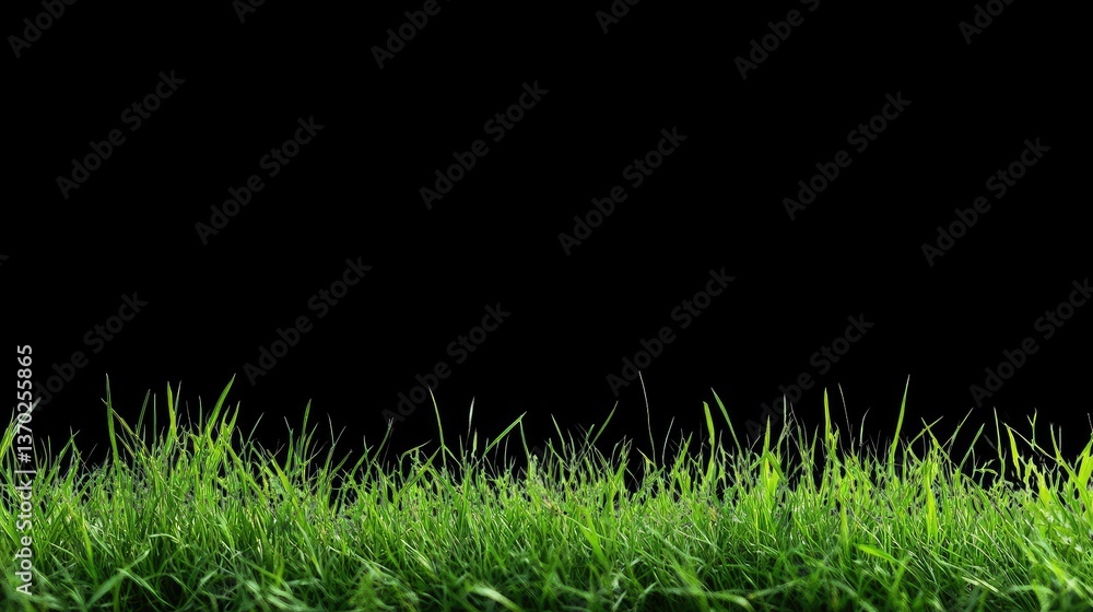Poster fresh green grass on a dark background creating a vibrant contrast for nature and environmental conc