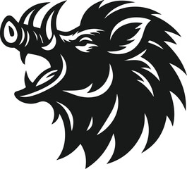 Wild boar animal silhouette vector