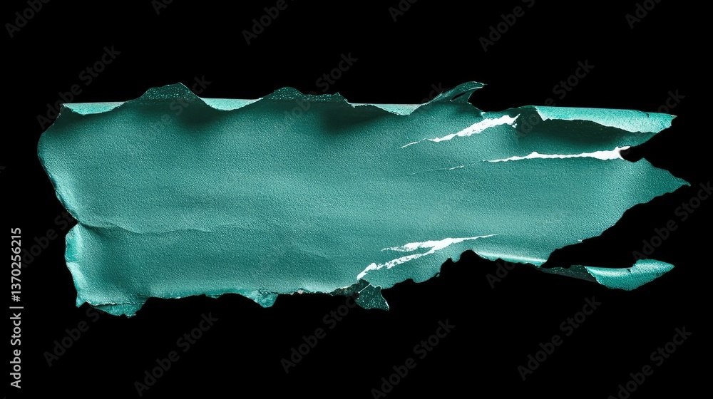 Poster abstract teal paint texture on a black background showcasing dynamic brush strokes and vivid color c