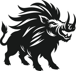 Wild boar animal silhouette vector