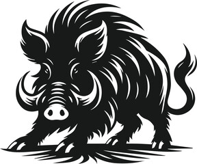 Wild boar animal silhouette vector