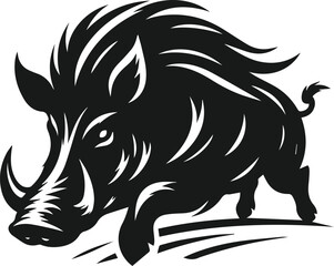 Wild boar animal silhouette vector