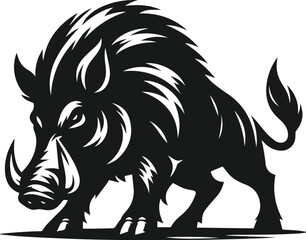 Wild boar animal silhouette vector