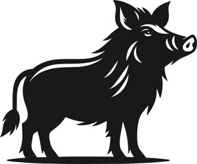 Wild boar animal silhouette vector