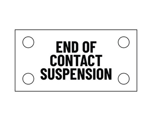End of Contact Suspension Signal Sign, Permanent Railway Signaling Signs, and Railway Track Safety Signs - High Quality Vector Stock Image