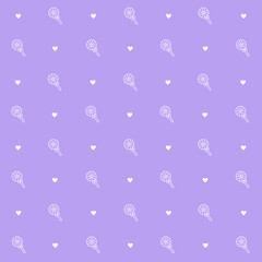 Abstract seamless pattern with candy. Retro checkered  purple  background.