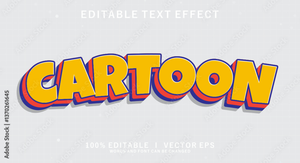 Poster cartoon vector text effect with modern style design