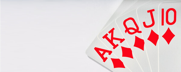 A combination of an ace, king, queen, jack, and ten of the same suit is a royal flush. The strongest hand in no-limit Texas Hold'em