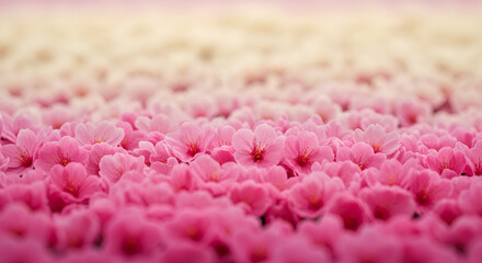Obraz premium Dreamy spring: Gradient of cherry blossoms in delicate pink and creamy hues