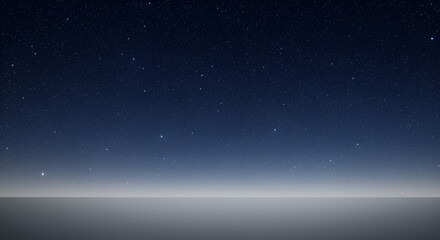 Fototapeta premium Serene night sky panorama with a gradient from deep blue to soft silver