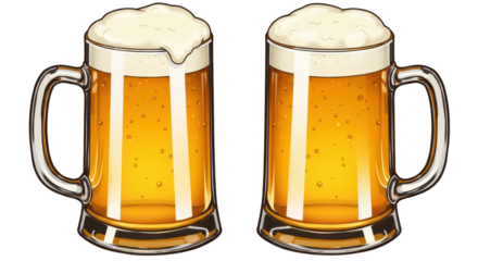 Isolated Beer Mugs