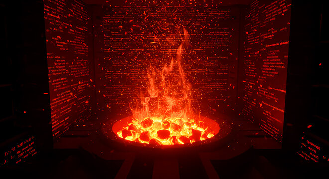 Fiery Code Genesis: A Digital Forge Emitting Sparks of Innovation