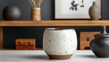Speckled Teacup with Zen Interior.