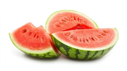 Fresh Watermelon Slices on White Background for Summer Refreshment