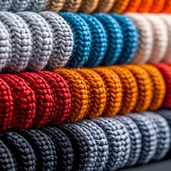Colorful Knitted Fabric Stack.
