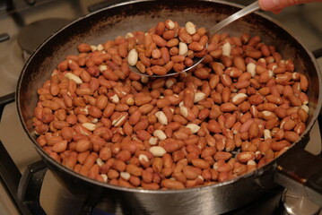 red lentils in a pan