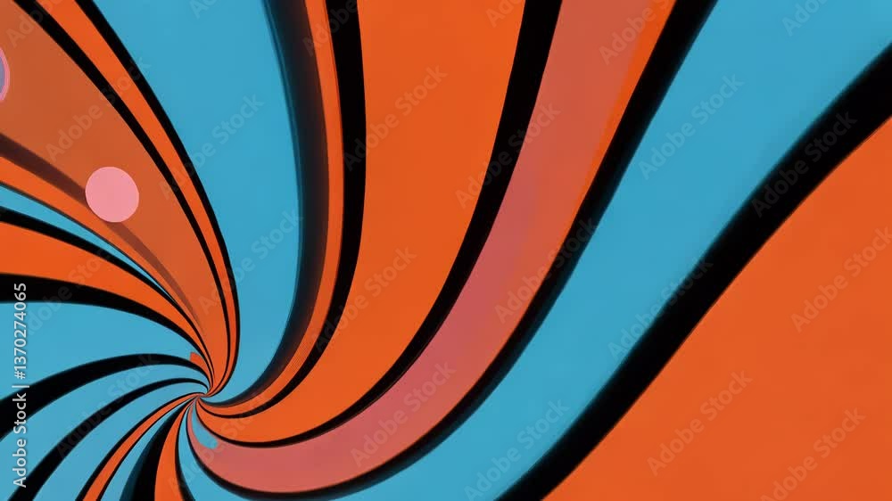 Poster A colorful background with a spiral and a bunch of circles. The circles are of different sizes and colors