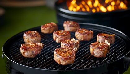 Grilled meat with summer BBQ feast.