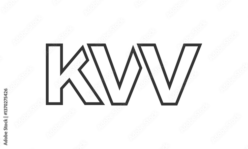 Poster kvv logo design template with strong and modern bold text. initial based vector logotype featuring s