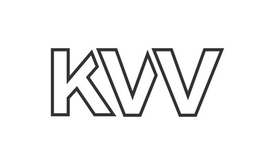 Fototapeta premium KVV logo design template with strong and modern bold text. Initial based vector logotype featuring simple and minimal typography. Trendy company identity.