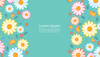 floral background with flowers, green pastel backgrounds. Vector