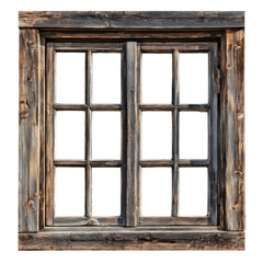 Old Wooden Window on transparent background