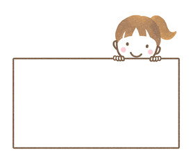 メッセージボードを持つ子供