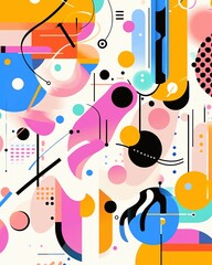 Experimental Geometric Abstract Art in flat design vector art