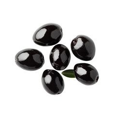 Isolated Black Olives on transparent background