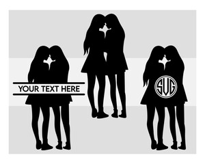 Best Friend svg, Best Friend Silhouette, Friend Svg, Friend Svg For Cricut, Friendship Day, Besties, Cut File, Bff Svg, Clipart, Best Friend Monogram, 