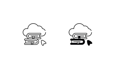 Cloud Library icons set vector stock illustration