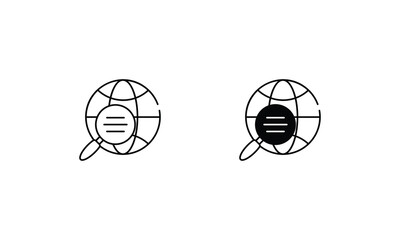 Global Research icons set vector stock illustration