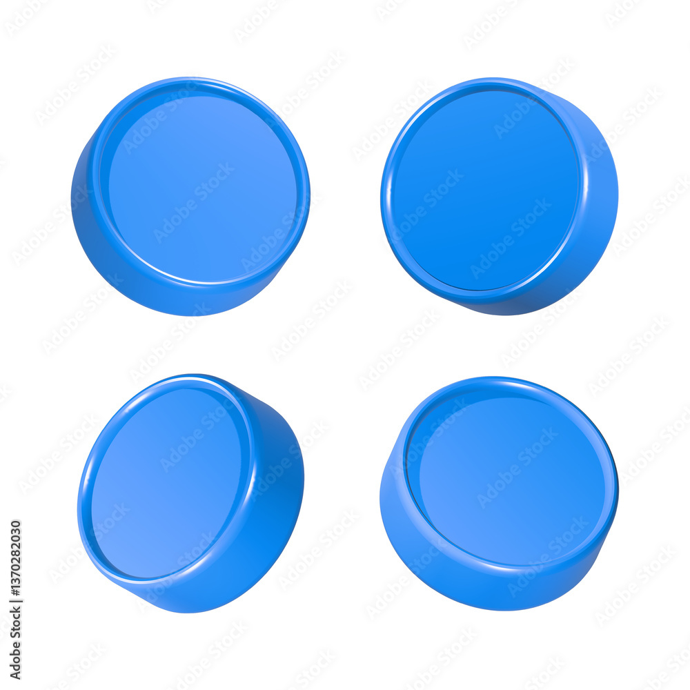 Poster blank button circle 3d rendering