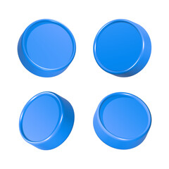 blank button circle 3d rendering