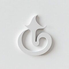 Naklejka premium Minimalist pure white om symbol art isolated design modern minimalism digital artwork flat style