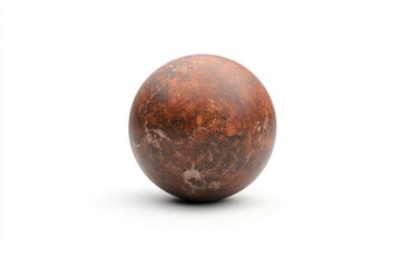 Fototapeta premium Studio Shot of a Textured Sphere with Brown and Tan Marbling