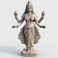 Sacred digital sculpture of lakshmi artistic showcase virtual gallery ethereal environment 3d view