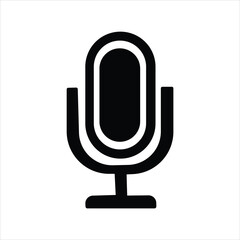 Microphone icon vector illustration on a metallic circular button for web music and media applications