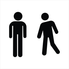 Male and female symbol icons representing men and women in a simple vector design