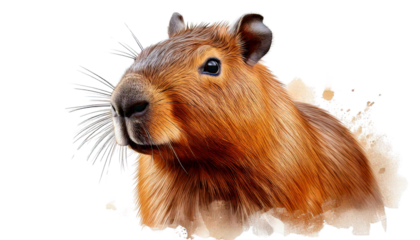 capybara animal isolated on transparent white background.