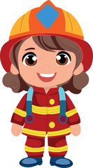 Girl in firefighter costume